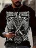 Men's Skull Graphic T-Shirts long Sleeve Skeleton 3D Print Street man t shirt autumn O-Neck Casual Y2k Top oversize Men clothing