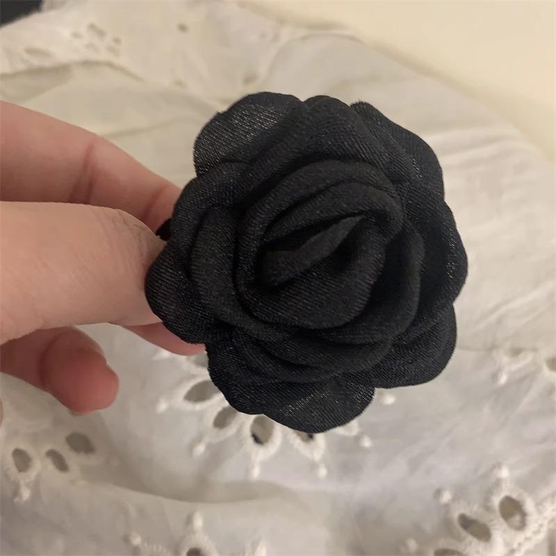 

6cm Dried Rose Small Grab Clip~Super Fairy Sweet Caro Princess Head Side Clip Hair Ornament Flower Headpiece чёрный