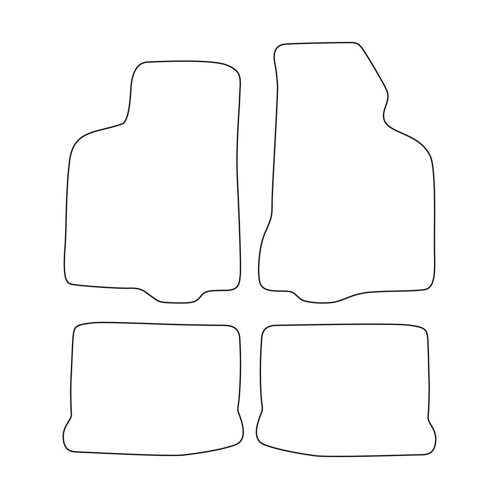 [Blm]Se005 Black - Set Of Velour Floor Mats To Fit Seat Cordoba I 1993-2001 - Black Trim