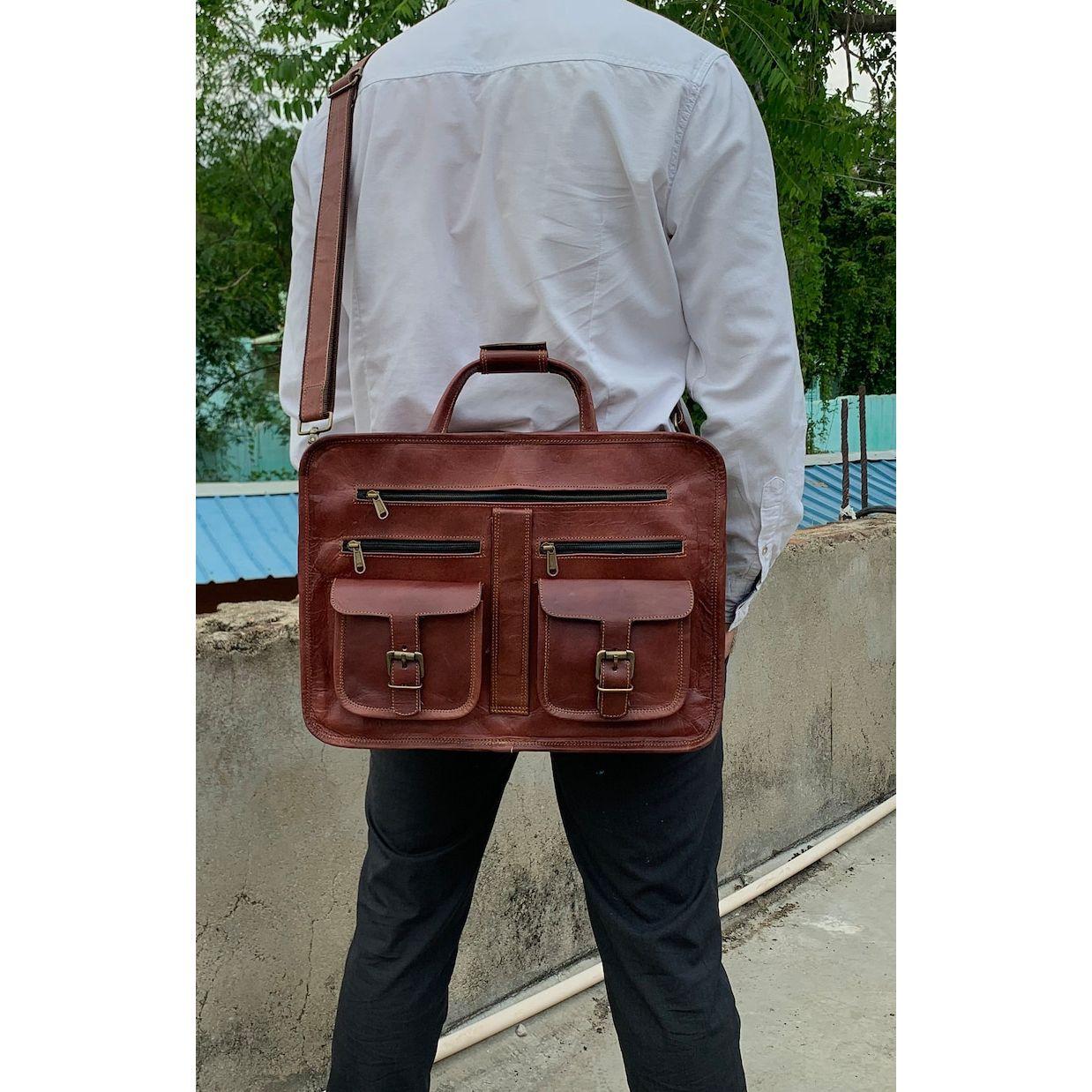 Сумка-мессенджер для ноутбука ручной работы для мужчин и женщин Портфель Сумка — фото 2