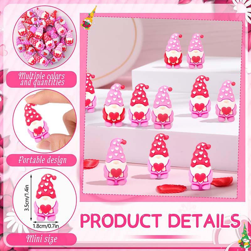 Mini 25Pcs Heart Shaped Doll Decoration Faceless Pvc Ornament Valentine'S Day Gift New Year Creative 1.8Cm X 3.5Cm/0.7In X 1.4In