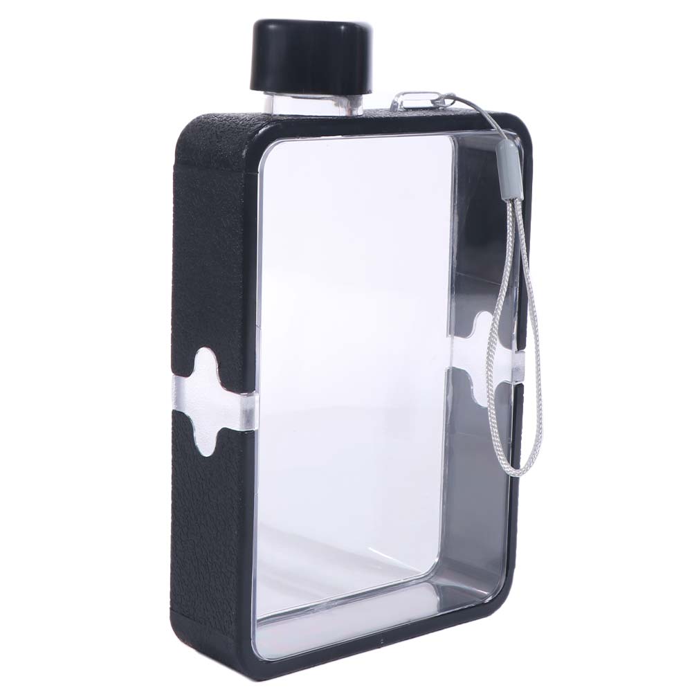 Convenient Portable A5 Water Bottle Plastic Flat Water Cup Heat-resistant Large Capacity Tea Kettle Outdoor 380ml