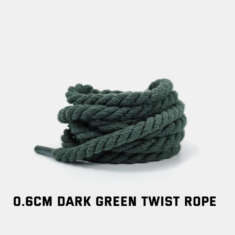 Round Shoelaces AF1/AJ1 0.6CM Thicker Cotton Shoelace Twisted Rope Laces Sneakers Boots Shoe laces for Shoes 120/140/160CM 1Pair
