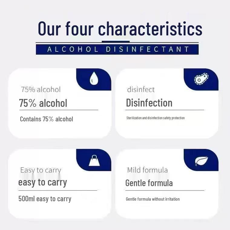 75% Medical Alcohol Quick-Dry Disinfectant, 2500ml - Skin-Friendly Household Sanitizer
