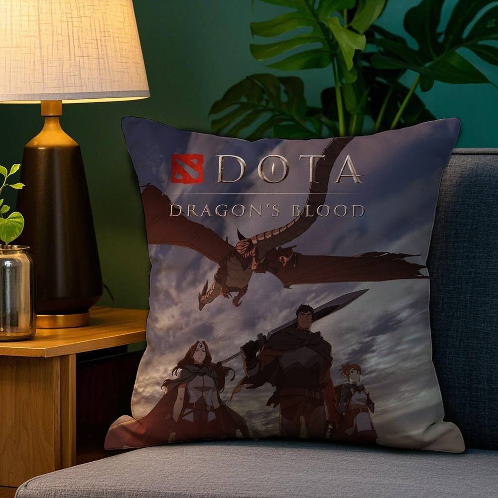 Game Cool D-Dota 2 Pillow Case Plush Fabric Soft Double Sided Print Sofa Cushion Cover Throw Pillow Covers