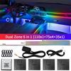 22 In 1 Dual Zone Car LED Ambient Light Symphony Rainbow Streamer Interior Acrylic Strip RGB 64 Color Neon Atmosphere Light 12V