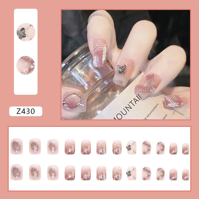 Diamond Wearing Nail Ice Culoare transparentă Flash Diamond 24 Bucăți Cutie Unghii false Finisat Nail Art de ultimă generație