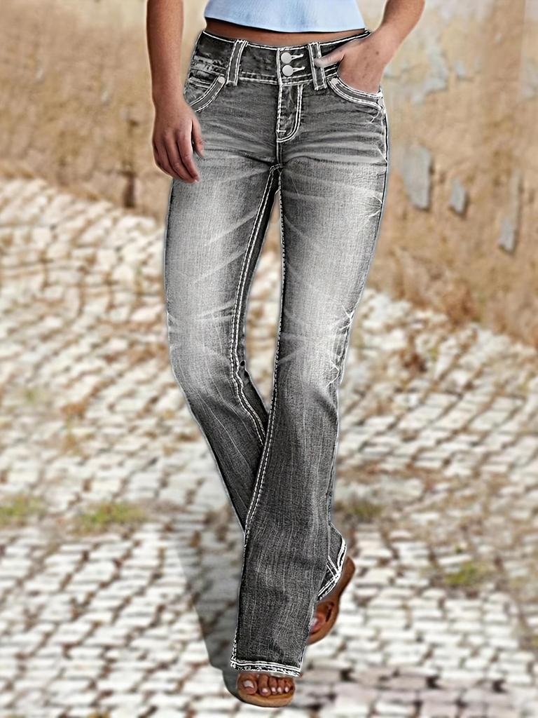 Jeans dritti ricamati F71000 - Popolare stile europeo e americano