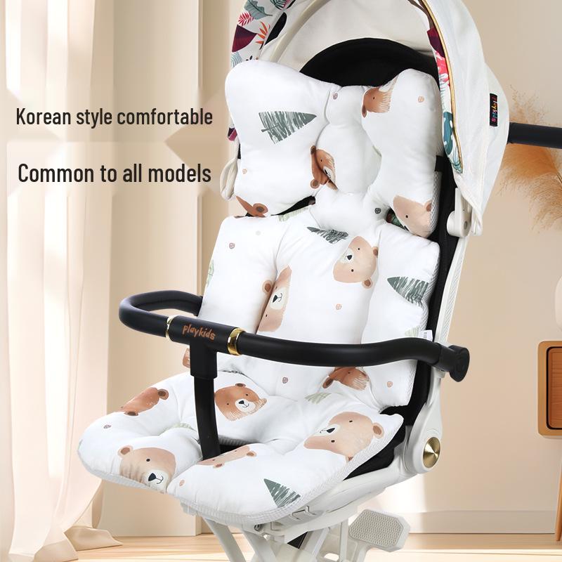 Korean Style Reversible Cotton Baby Stroller and High Chair Cushion