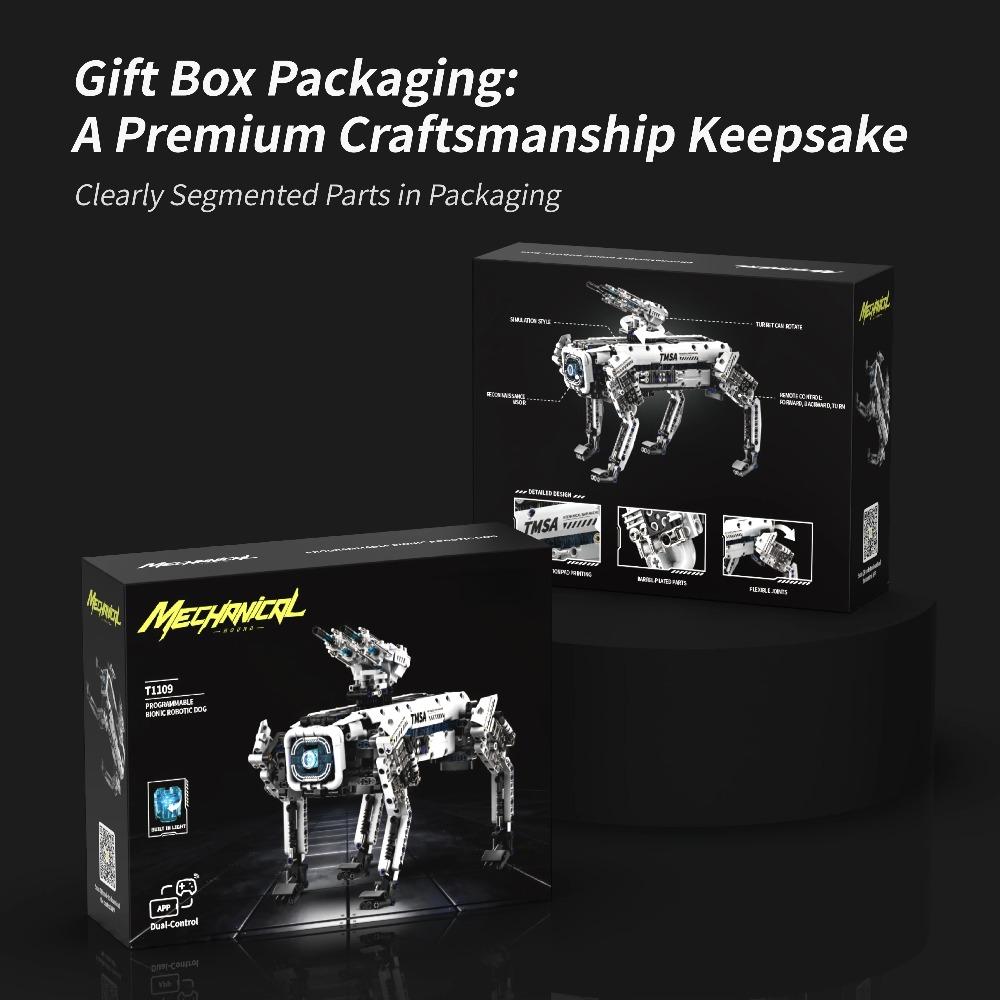 Programmable Bionic Robotic Dog Building Blocks Technic Remote Control App Control Mechanical Hound War Machine Toy Gift