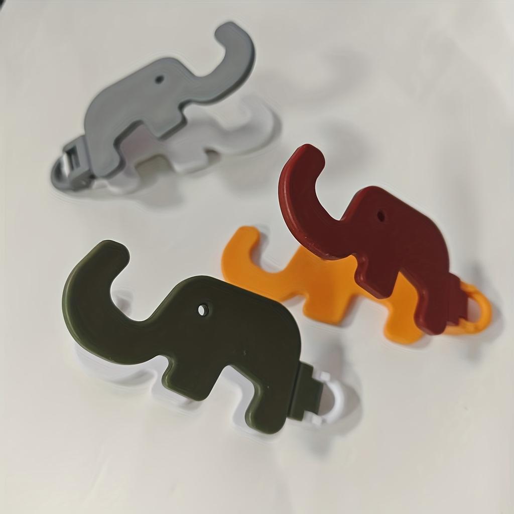 3pcs Elephant Phone Stands with Adjustable Tilt Angle - Heavy-Duty Phone Holder, Non-Slip Base, Portable with Keychain Hole