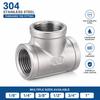 304 Roestvrij Staal Pijp Fitting BSP Vrouwelijke Schroefdraad Drie-Weg Vrouwelijke Schroefdraad Adapter 1/8" 1/4" 3/8" 1/2" 3/4" 1" Pijp T-stuk Adapter