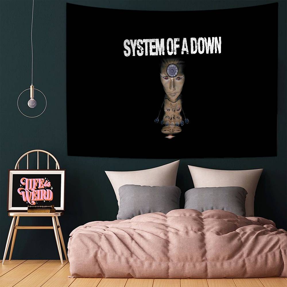System Of A Down Band Colorful Tapestry Wall Hanging Hippie Flower Wall Carpets Dorm Decor Wall Art Decor