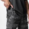 Men Pants Thin Side Zippered Pockets Drawstring Elastic Waist Slim Fit Camouflage Print Ankle-banded Quick Dry Gym Traning Jogging Sweatpants
