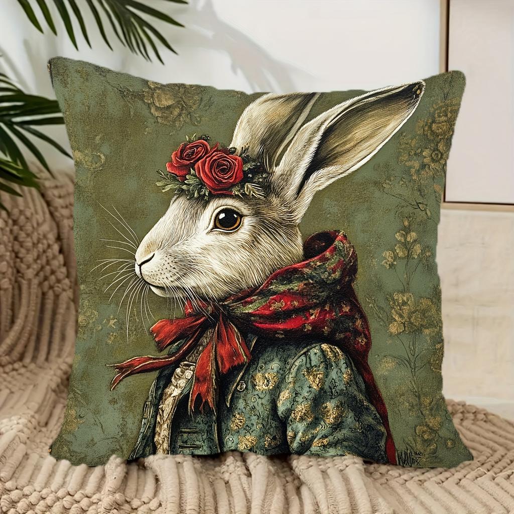 Vintage Bohemian Albrecht Drer Rabbit, Single-Sided Print Pillowcase, Soft Polyester Fabric,