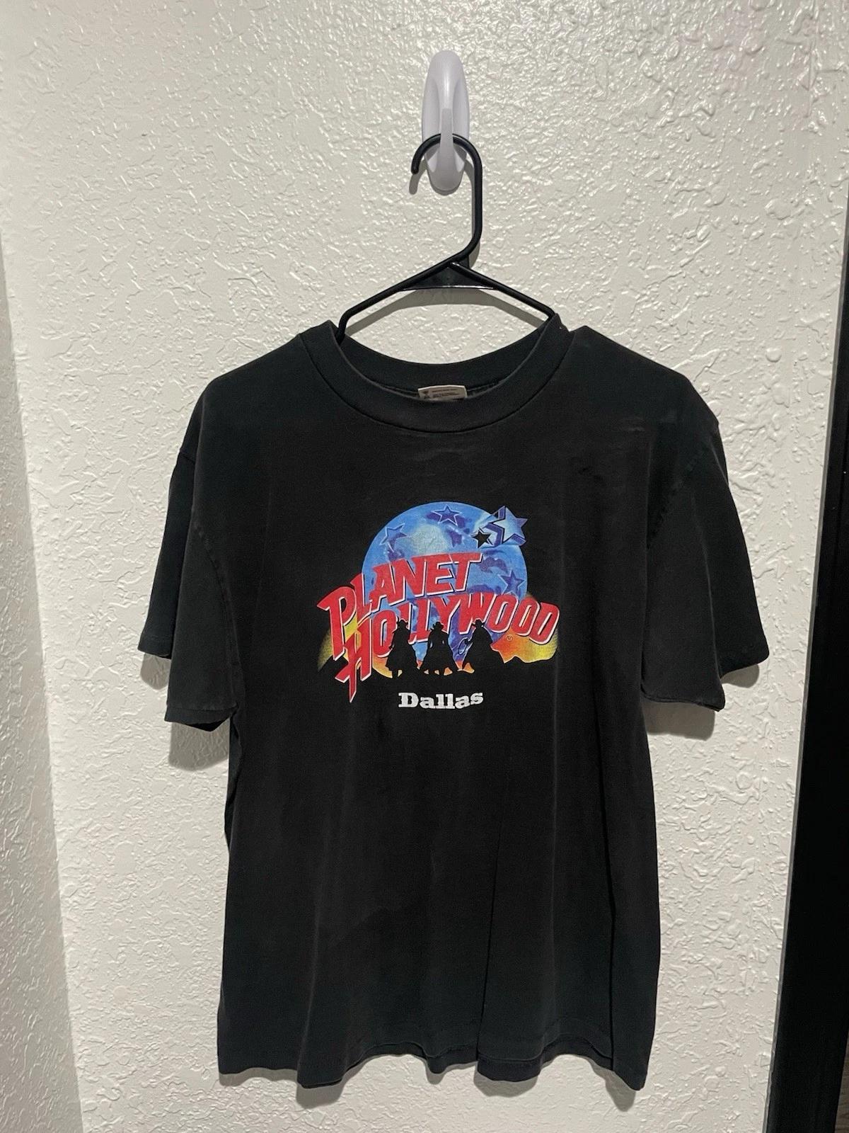 

Vintage 90s Planet Hollywood Dallas Texas T-Shirt Size Large Single Stitch M