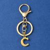 Elegant Keychain Letter Shape Stylish Key Holder Unique Key Ornament Stainless Steel Texture Perfect for Party and Daily
