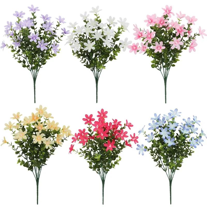 3pcs Simulation Flower Plastic Eucalyptus Leaf Bouquet Restaurant Decoration Artificial Eucalyptus Green Plant Silk Fake Flowers
