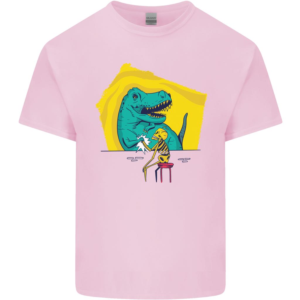 TRex Wrestling a Skeleton Dinosaurs Skull Unisexs Light Cotton TShirt