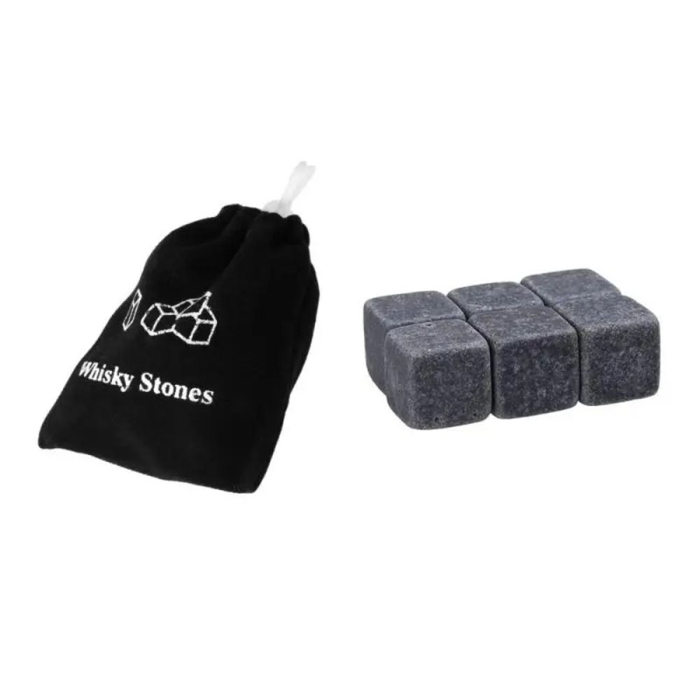 6PCS Wedding Favor Granite Whiskey Stones Natural Wine Cooler Sipping Ice Cube Cocktail Accessories