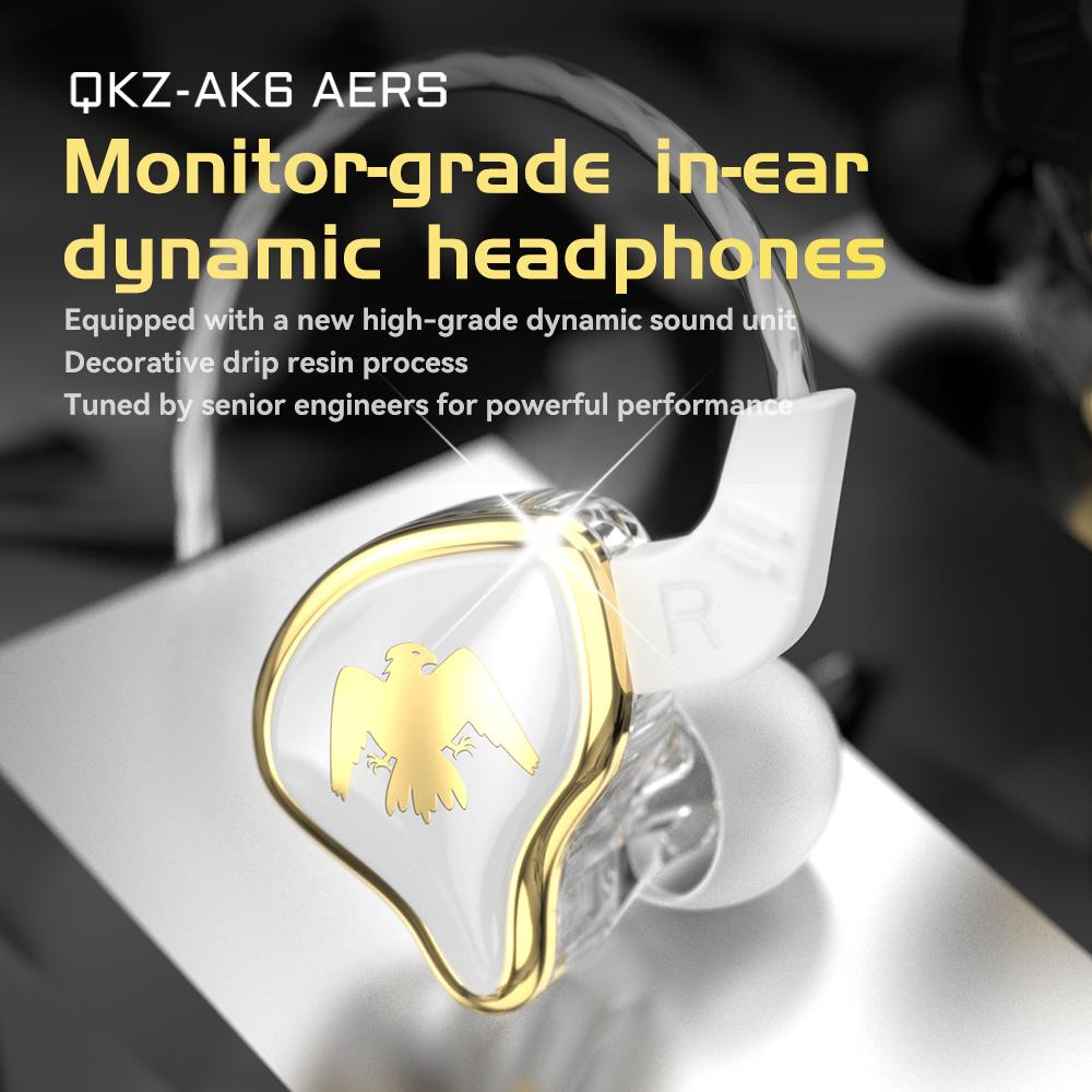 QKZ AERS Wired Earphones HIFI Heavy Bass In Ear Monitor 3.5mm AUX In-Ear Headphones With Mic Noise Cancell Sport Game Music