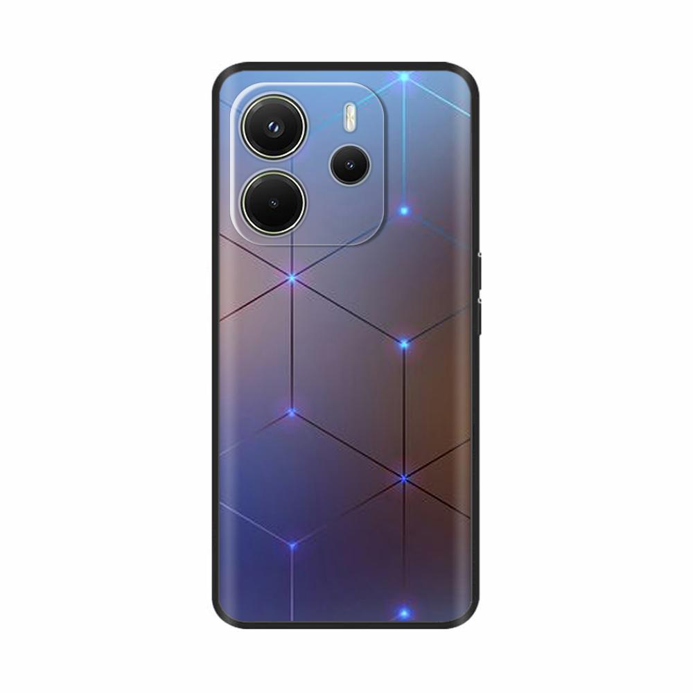 For Xiaomi Redmi Note 14 4G Case Luxury Painted Cover Black Silicone Phone Case For Redmi Note 14 Fundas note14 4G Soft Bumper