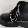 Doppellagige Schuhkette Canvas Schuhe Ketten Punk Stil Stern/Herz Perlen Schuhschnallen Schmuck Trendy Y2k Accessoires