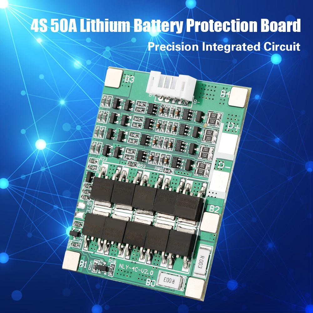 4S 50A Lithium Battery Protection Board 3.7V Li Ion Cell BMS PCB Board