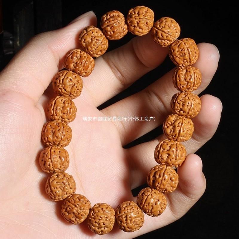Authentic Indonesian King Kong Bodhi Bracelet Men Hand-Carved Beaded Jewelry