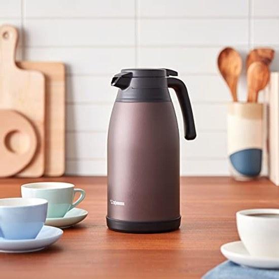 Zojirushi Stainless Steel Hand Pot 1.9L Vacuum Double Wall Bottle Wide Mouth Tabletop Insulation Cold Retention Brown SH-RA19-TA