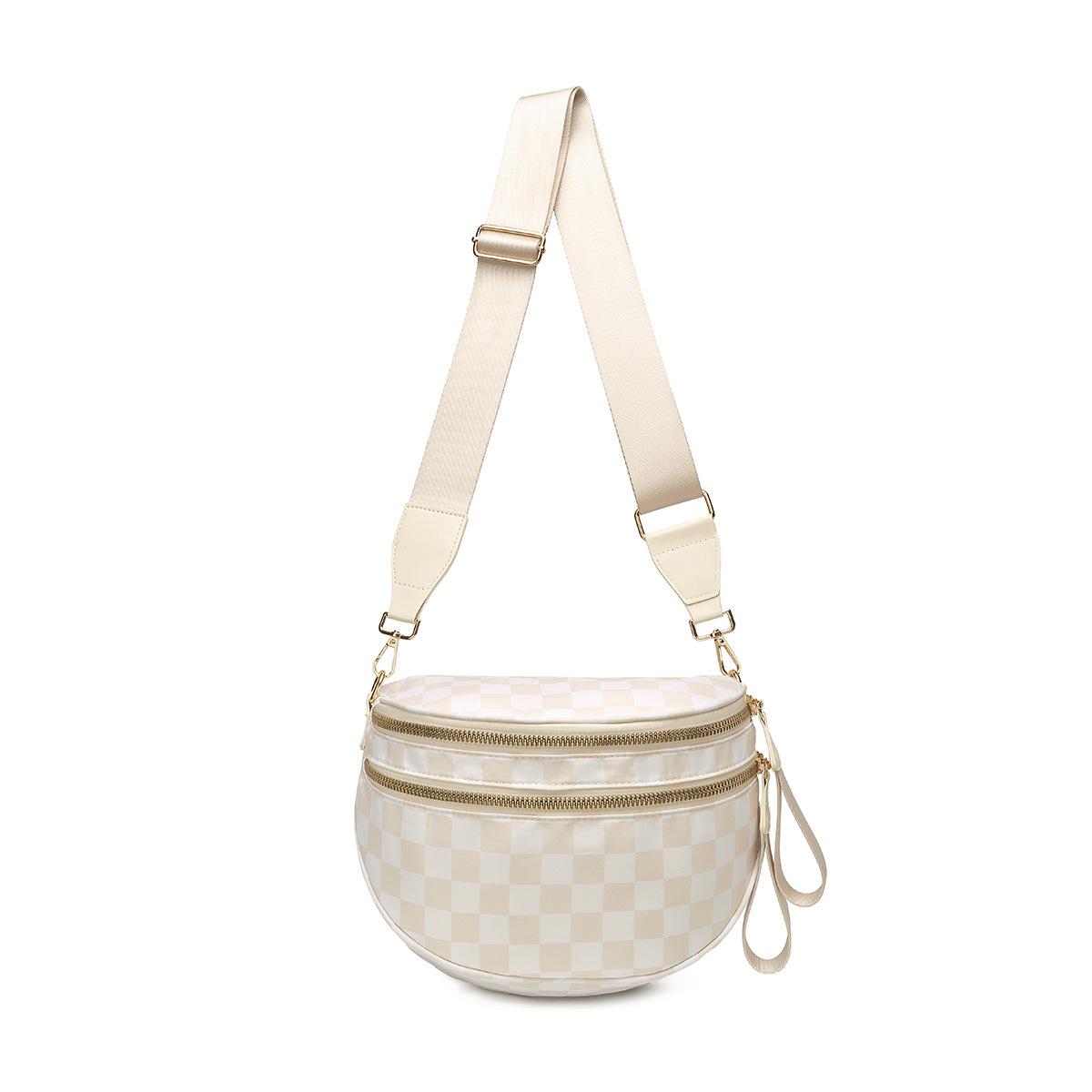 

Women s Black & White Checkered Large Capacity Shell Shoulder Crossbody Bag - Trendy, Versatile, and Casual for Daily Use 26*11*21cm