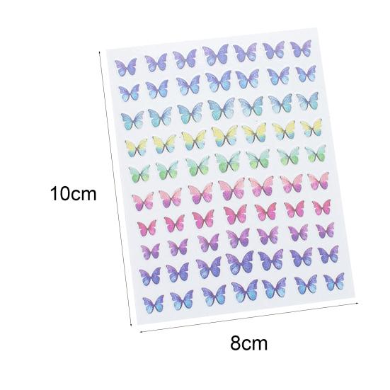Sticker Self-adshesive Removable Nail 1Sheet Butterfly Pattern Fadeless Fingernails for Party