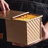 with Cover Cube Toast Box Carbon Steel Cake Mold Bakeware Square Corrugated Loaf Pan  Dough