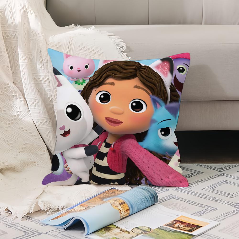 Cartoon cute G-Gabbys D-Dollhouse  Pillow Case Office Cushions Suitable For Sofa Car Bedroom Decorative Cushion Cover