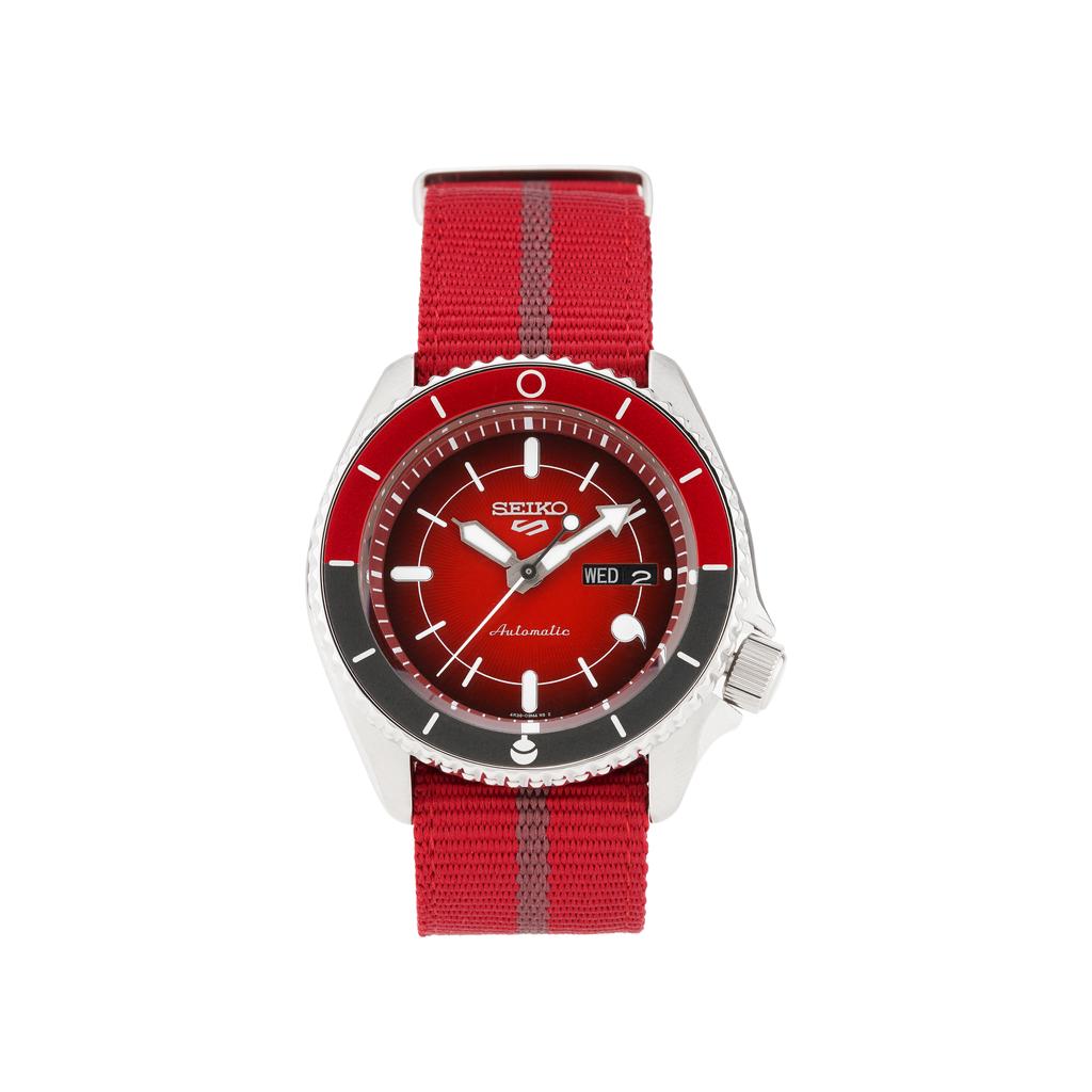 Seiko Mechanical Movement Nylon Strap Watch Men's Watches Red Watch Dial SRPF67K1