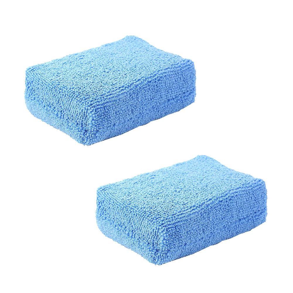 Car Wash Sponge, Set of 2, Sponge, Microfiber, Polisher Buff, Soft for Cars,