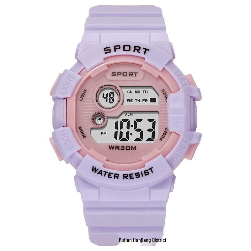 Children's Macaron Style Sports Watch with Luminous Alarm Clock