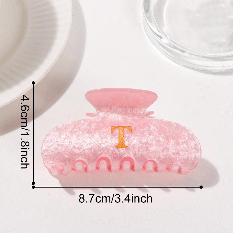 Creative Design 8.6Cm Cream-Coloured Letter Hair Clip Simple Acrylic Shark Clip Hair Accessories For Temperament Girls