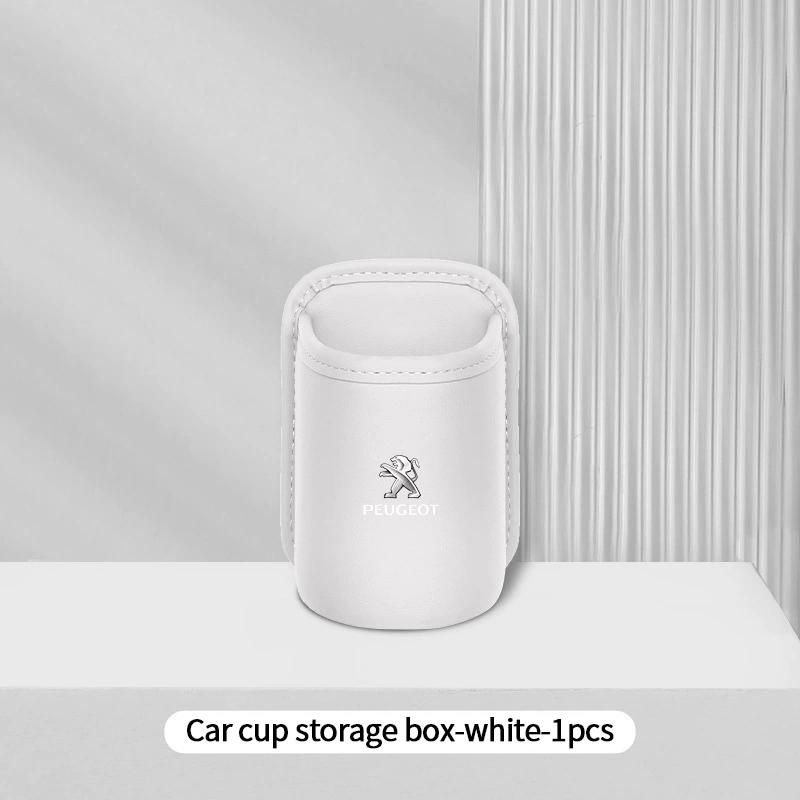 Leather Car Door Side Water Cup Holder Interior Storage Box for Peugeot 106 207 208 301 306 307 308 407 408 508 2008 4008 5008