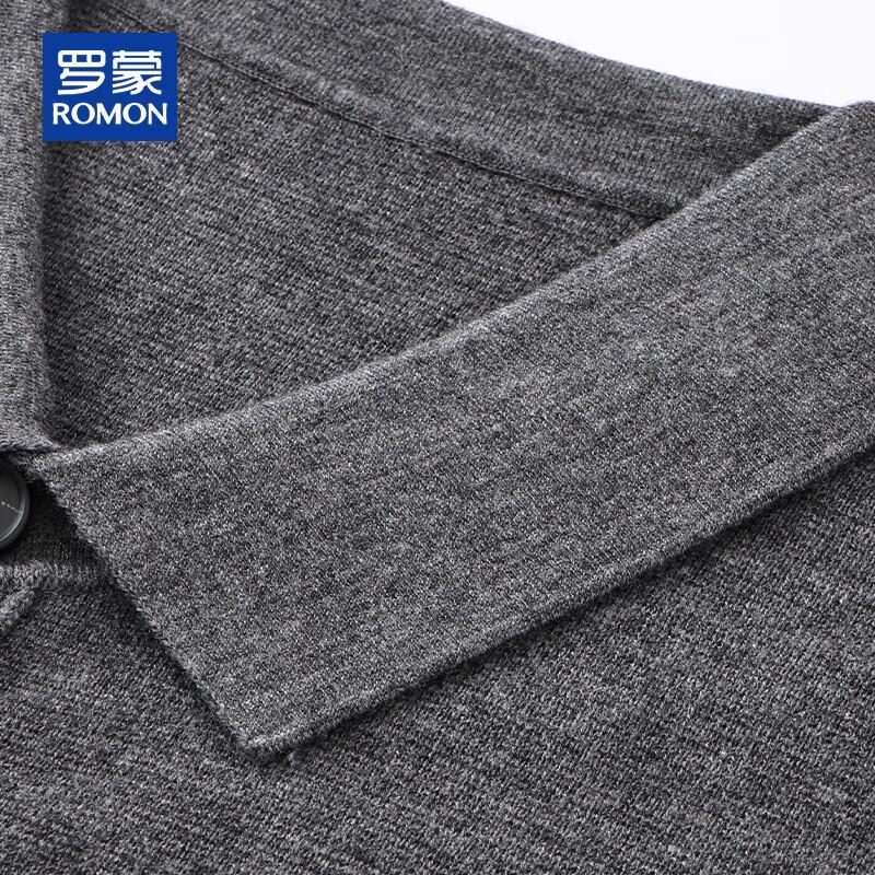 ROMON Men's 100% Pure Wool Thickened Cardigan