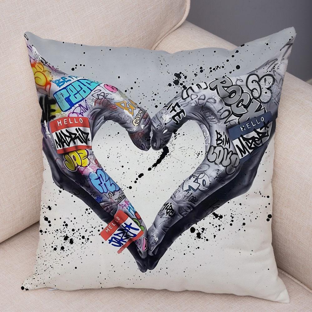 Home Decor Abstract Street Art Animal Cushion Cover Decor Graffiti Gamepad Pillowcase Sofa Home Pillowcase