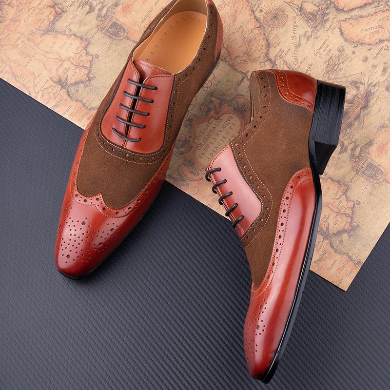 Fashion Dress Men Shoes Fashion Luxury Wedding Party Business Office Leather Shoe Handmade High Quality Dress Man Shoes Rubber Bottom
