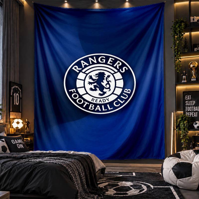 Wandbehang Wandteppich Rangers FC Druck Stoff für Wohnzimmer Schlafzimmer Heimdekoration