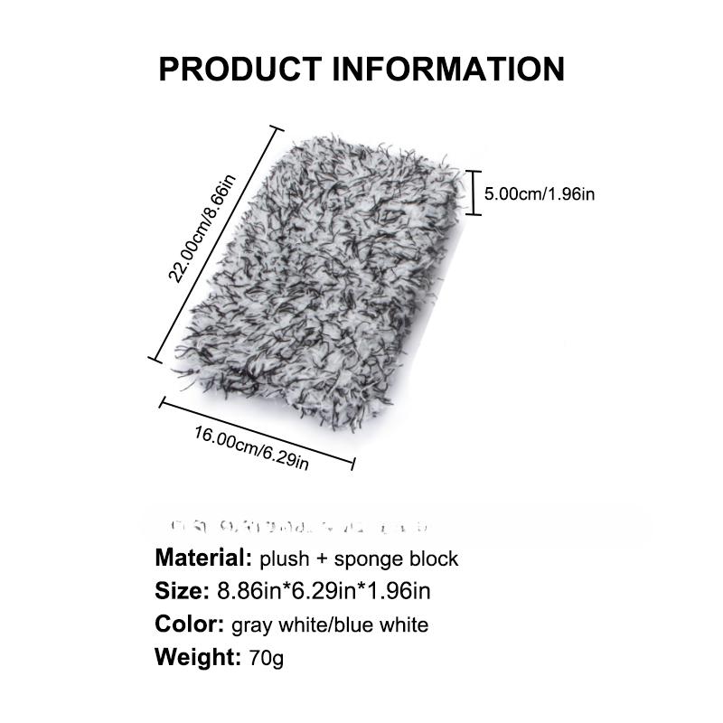 Plush Car Wash Sponge Block High Water Absorption Clean Sponge Dust Removal Brushes Car Detailing Care Washing Supplies