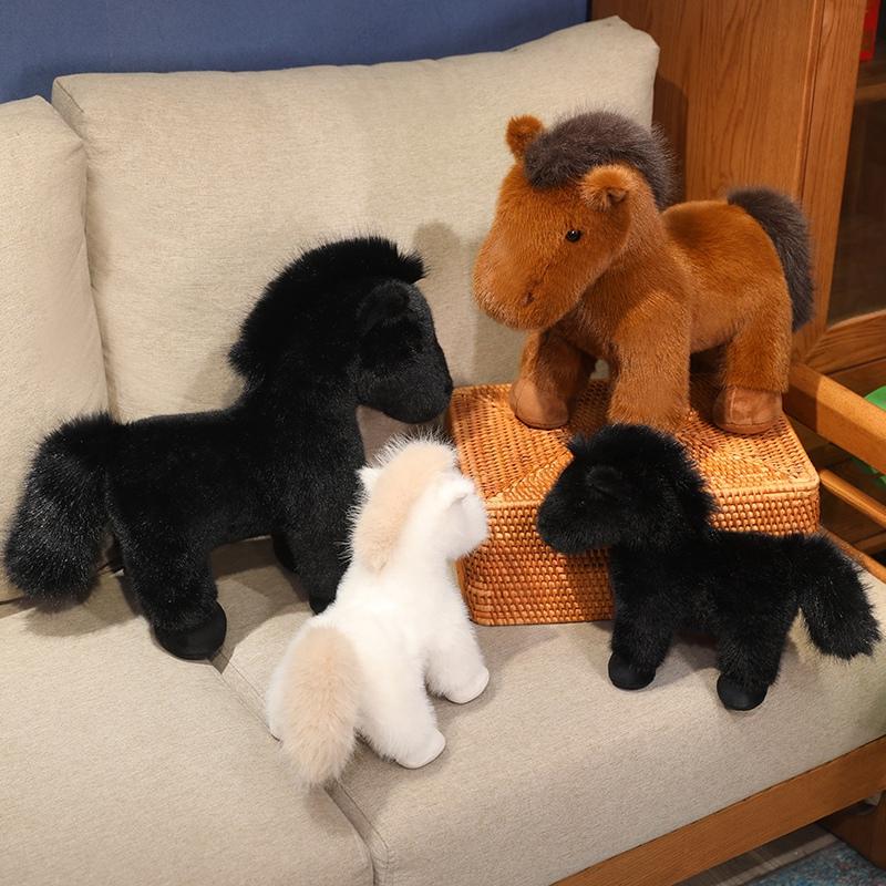 Non-Toxic New Real Life Horse Plush Dolls Stuffed Animal High Quality Super Realistic Horse Plush Toys Classic Birthday Gift