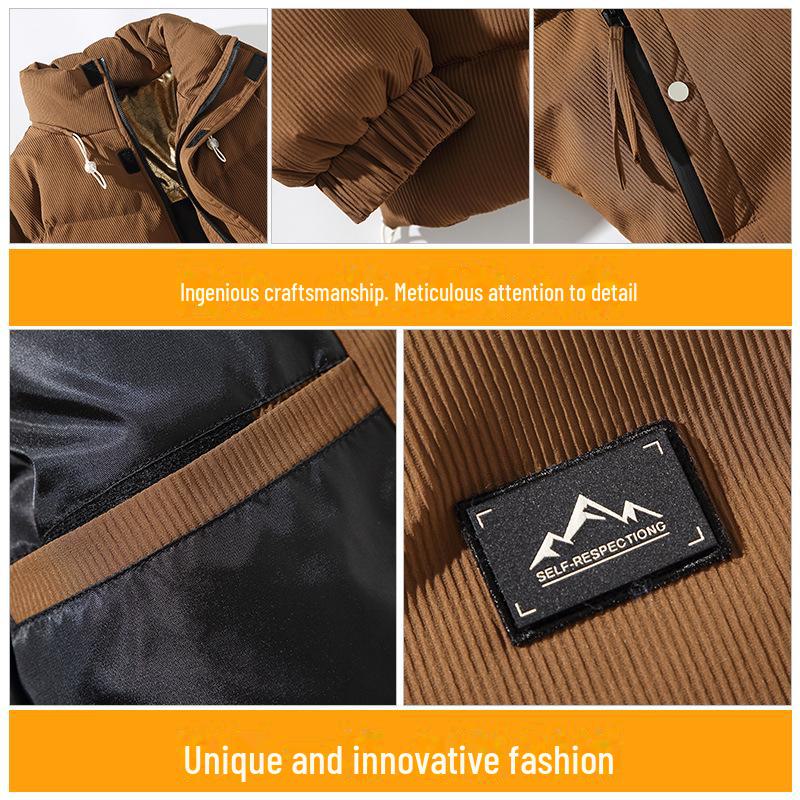 Men's Graphene Heated Cotton Coat – Windproof, Warm, Cold-Resistant Jacket for Autumn and Winter