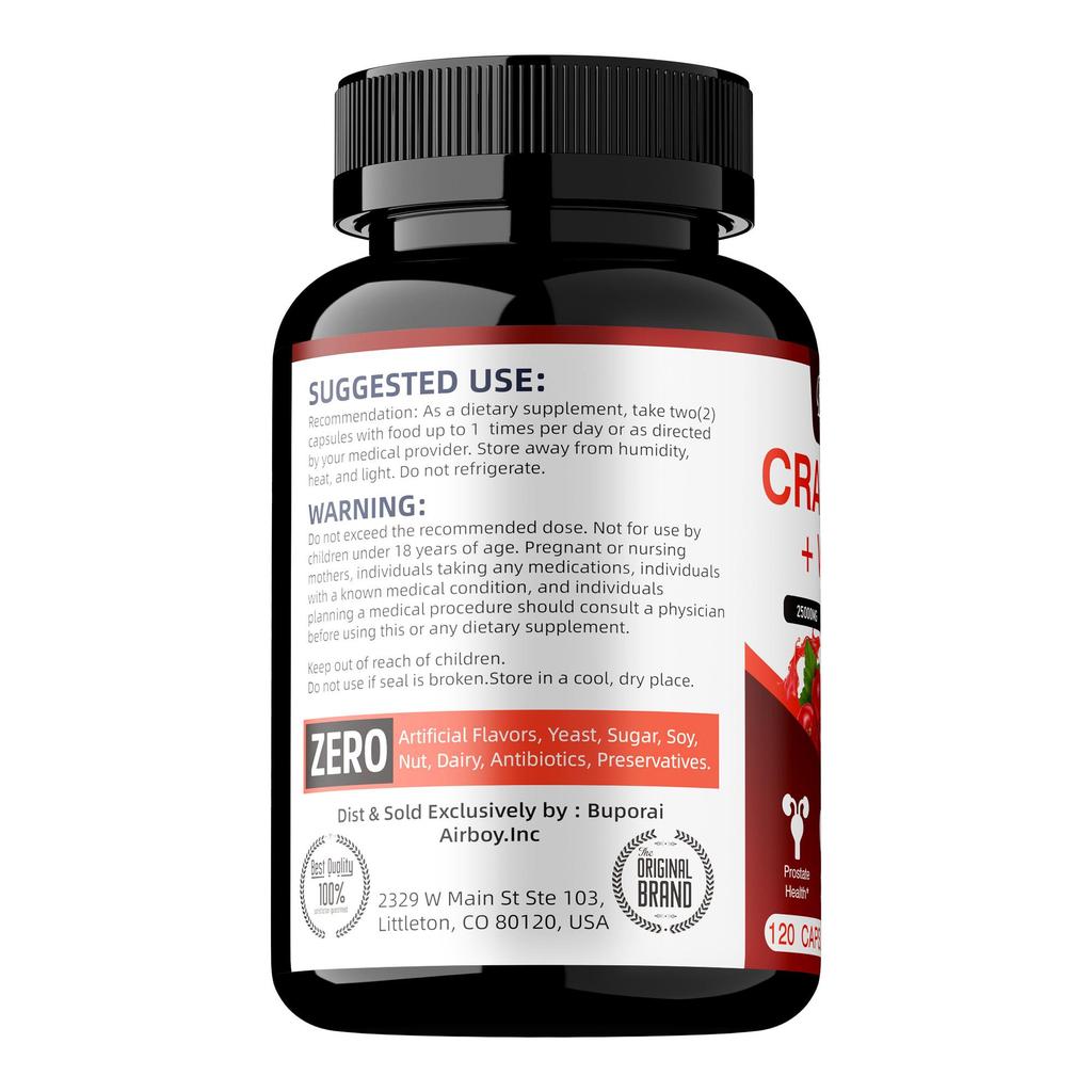 Cranberry + Vitamin C Nahrungsergänzung zur Unterstützung des Harnwegs- und Immunsystems, der Herz-Kreislauf-Gesundheit
