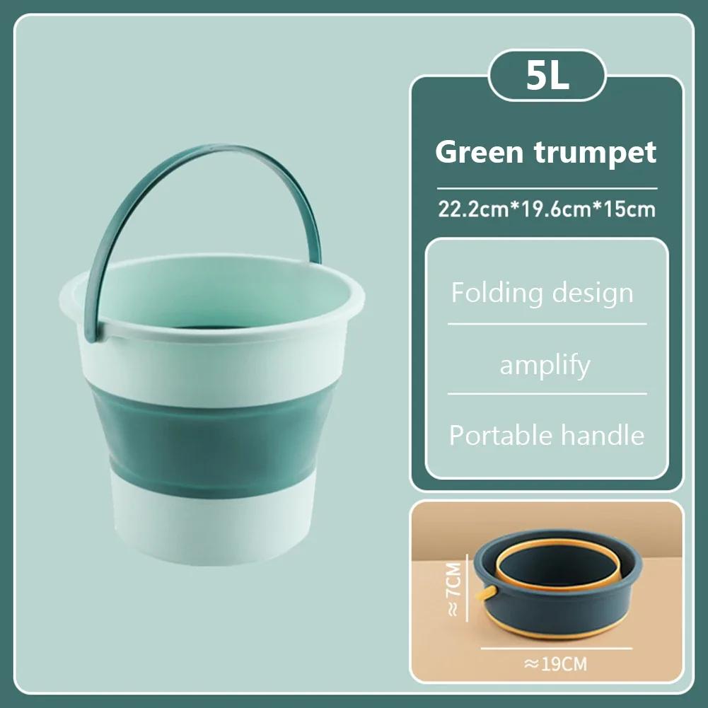 

5/10L Portable Folding Bucket for Washing Outdoor Foldable Basin Silicone Water Bucket Camping Space Saving Car Wash Buckets