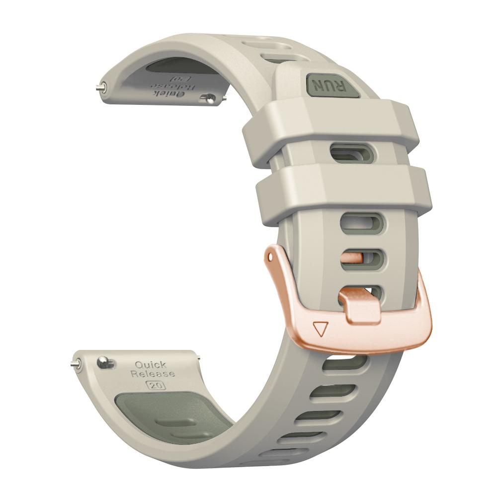20 mm tvåfärgat silikonarmband för Garmin Forerunner 170 170Music Forerunner 70 570 42 mm 165 245 Vivoactive 6 5 Venu 2 Plus Band