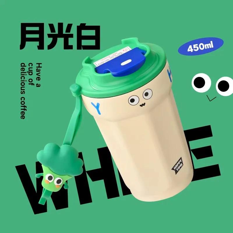 450Ml Octagonal Rhombus Coffee Cup 316 Stainless Steel Coke Cold Thermos Cup Car Portable Water Bottle European Water Cup Gift 450ml